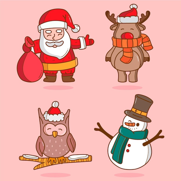 Colección personajes navideños de dibujos animados