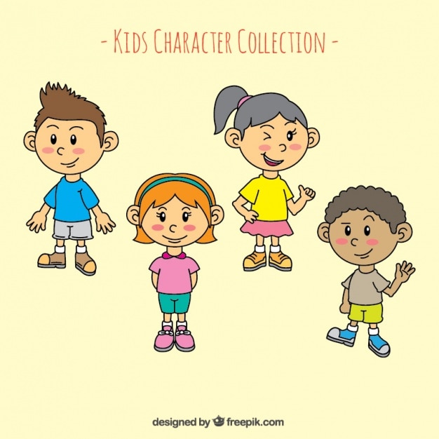 Vector gratuito colección de personajes de niños