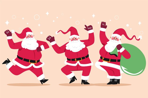 Colección personajes planos de santa claus
