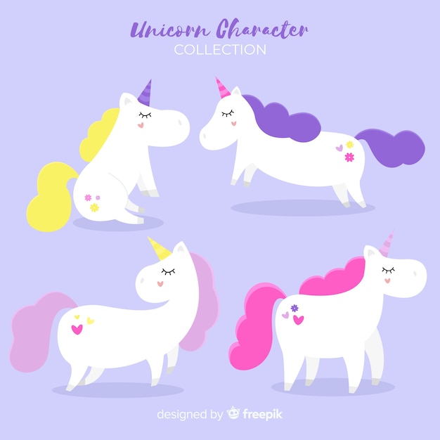 Colección personajes unicornios kawaii