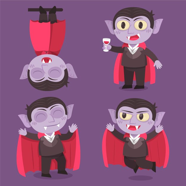 Colección de personajes de vampiros de halloween