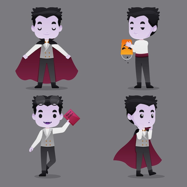 Colección de personajes de vampiros para halloween