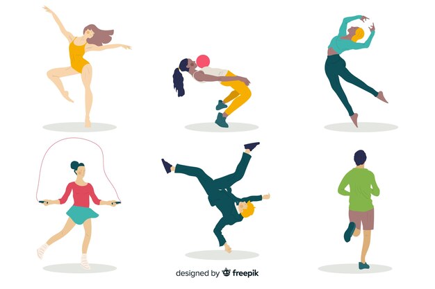 Colección de personas bailando