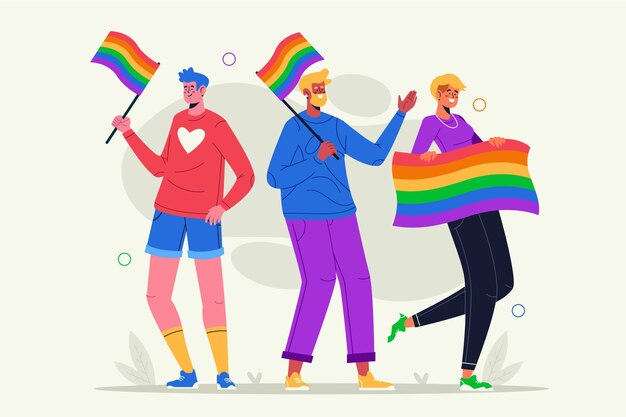 Colección de personas del día del orgullo plano orgánico