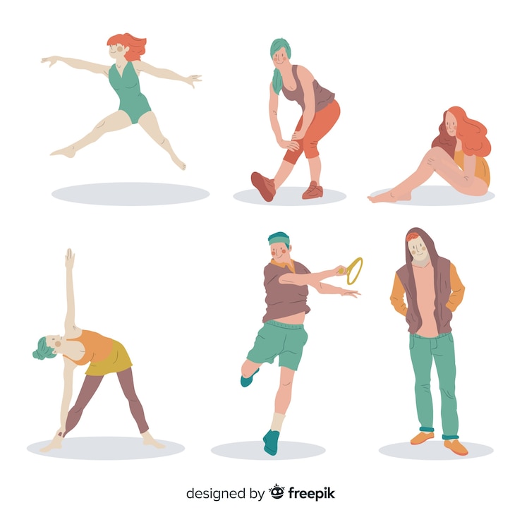 Vector gratuito colección de personas haciendo actividades