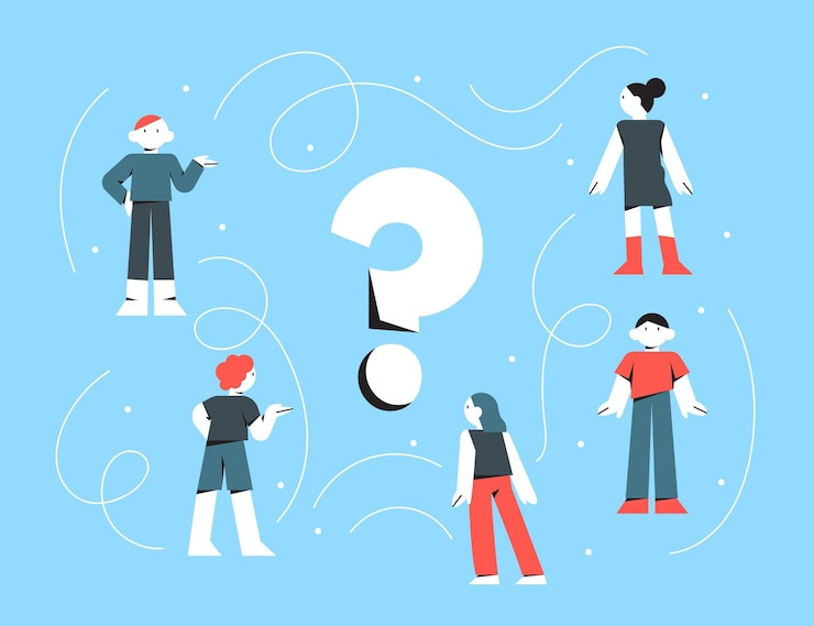 Vector gratuito colección de personas planas orgánicas haciendo preguntas.