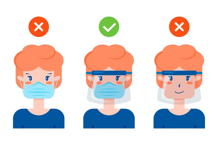 Vector gratuito colección de personas que usan careta y máscara