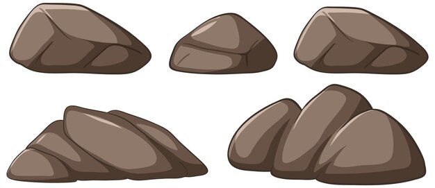 Colección de piedras vectoriales variadas