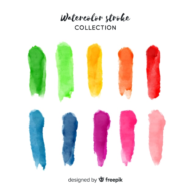 Colección pinceladas acuarela coloridas