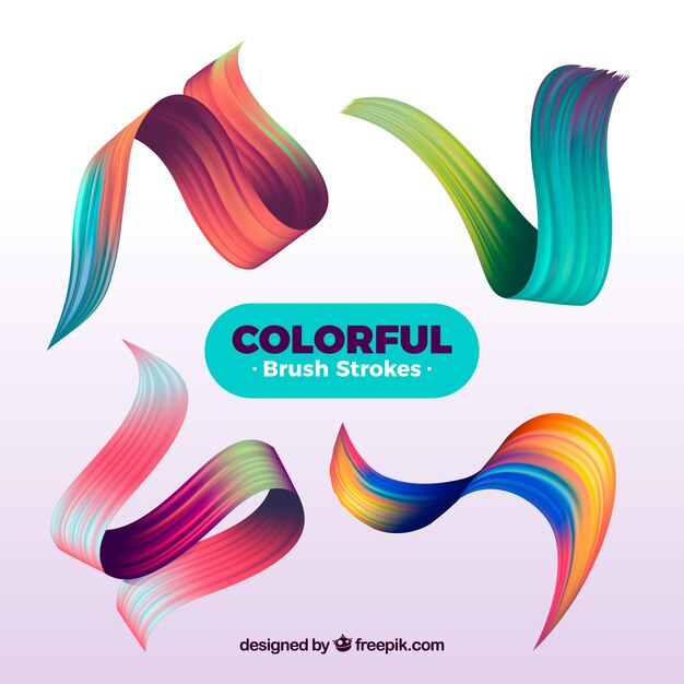 Colección de pinceladas con muchos colores