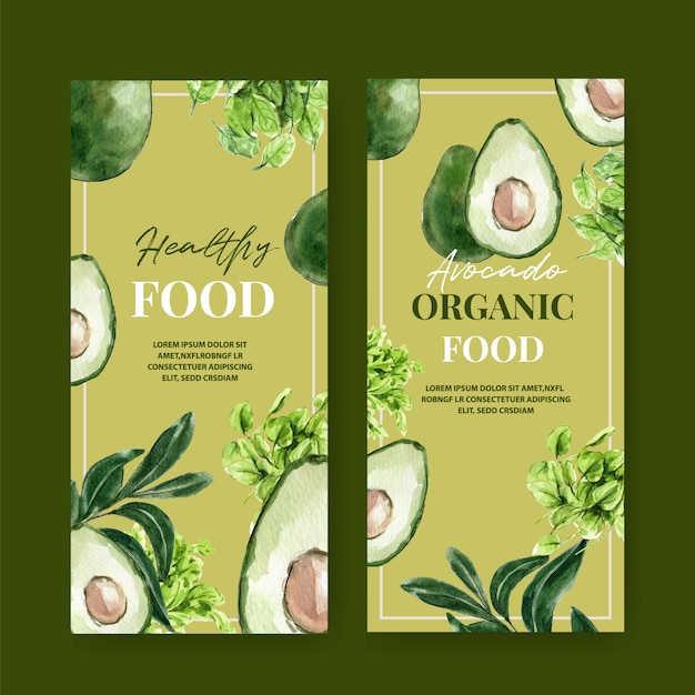 Colección de pintura de acuarela vegetal. ilustración saludable de menú orgánico de alimentos frescos