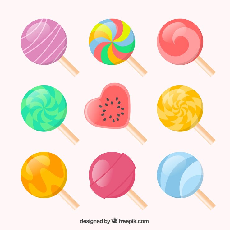 Vector gratuito colección de piruletas de colores