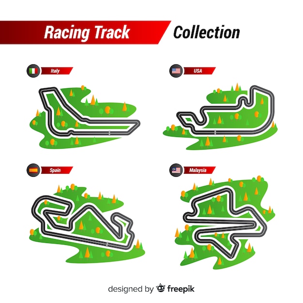 Vector gratuito colección de pistas de carreras de formula 1