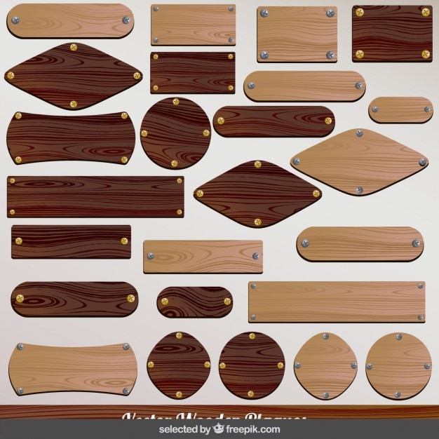 Vector gratuito colección placas de madera