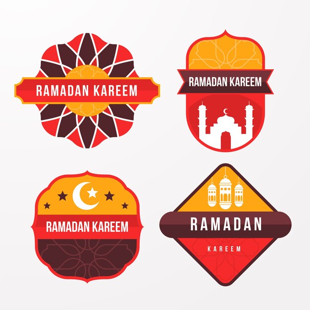 Vector gratuito colección de placas planas de ramadán