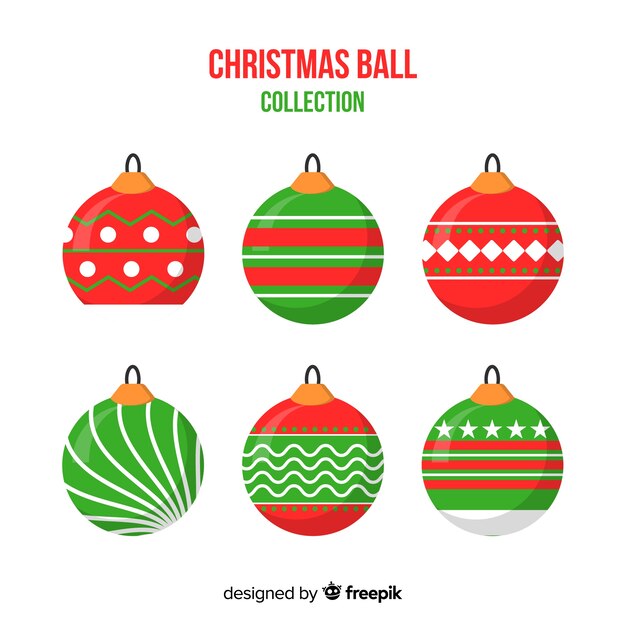 Colección plana de bolas de navidad