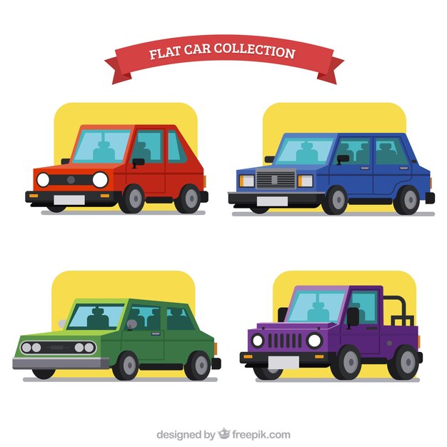 Colección plana de coches fantásticos