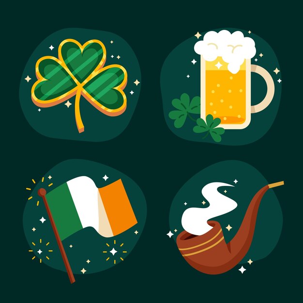 Colección plana de elementos de celebración del día de san patricio
