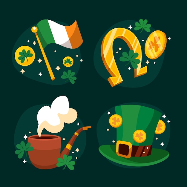 Colección plana de elementos de celebración del día de san patricio