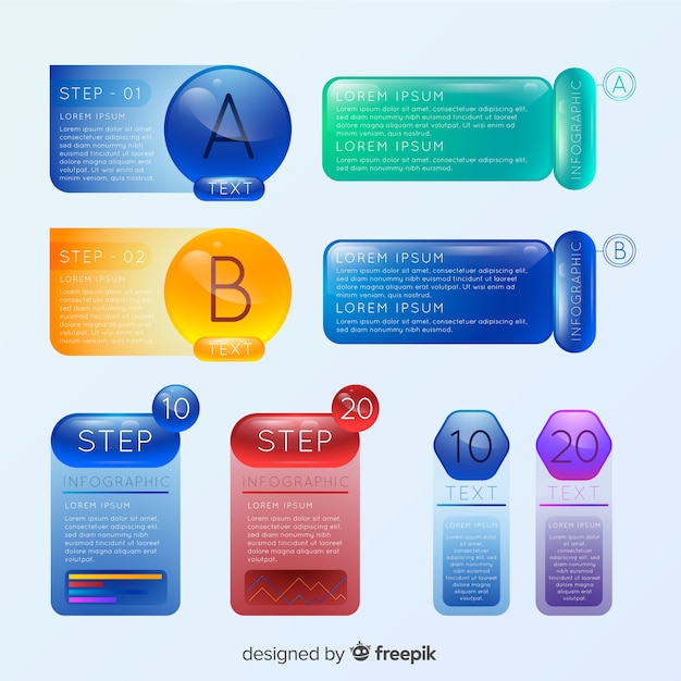 Vector gratuito colección plana elementos infografía con estadísticas