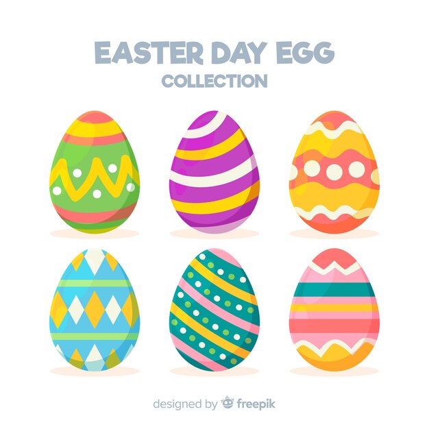 Colección plana de huevos de pascua