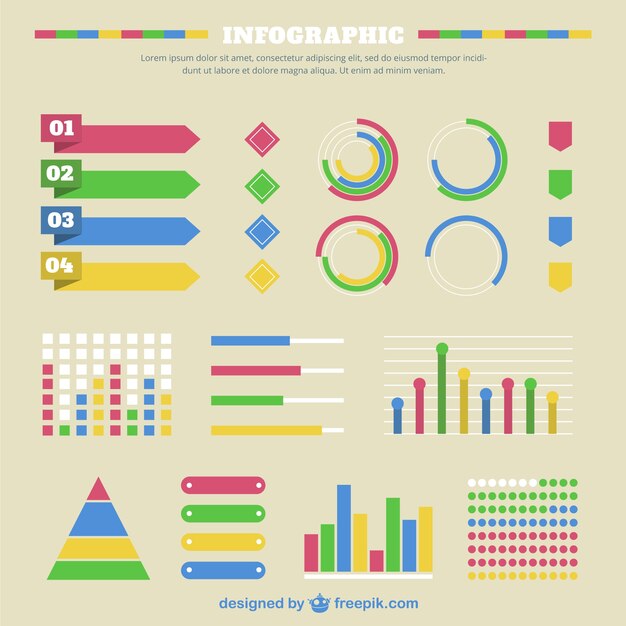 Colección plana de infografías