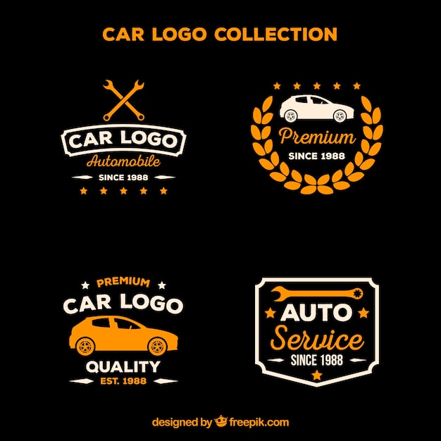 Vector gratuito colección plana de logos de coches