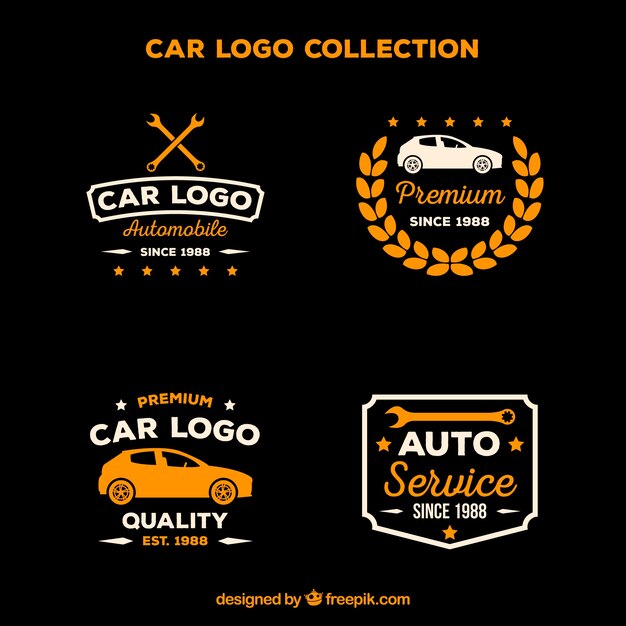 Colección plana de logos de coches