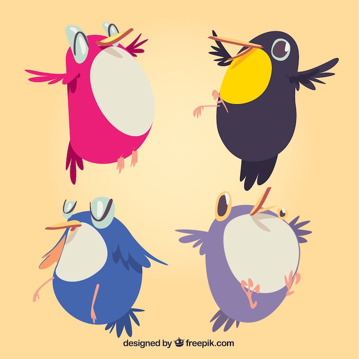 Vector gratuito colección plana de pájaros