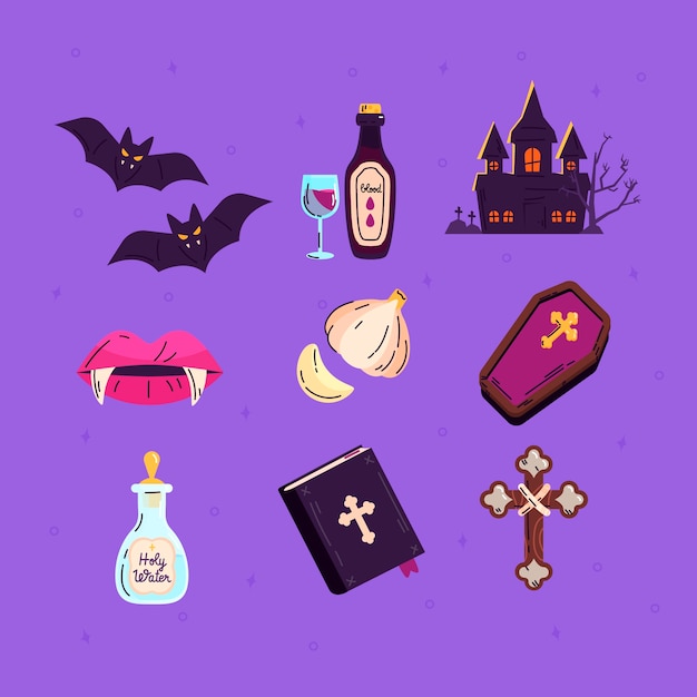 Colección plana de personajes de halloween