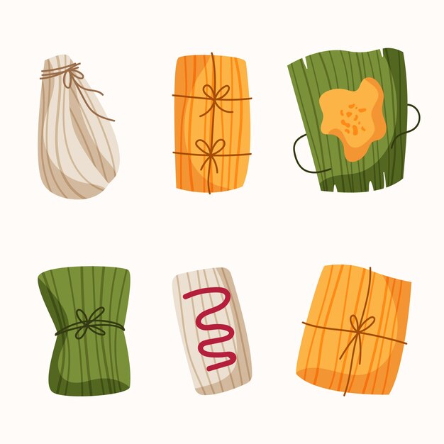 Colección plana de tamales de candelaria