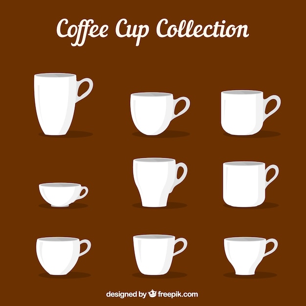 Vector gratuito colección plana de tazas de café