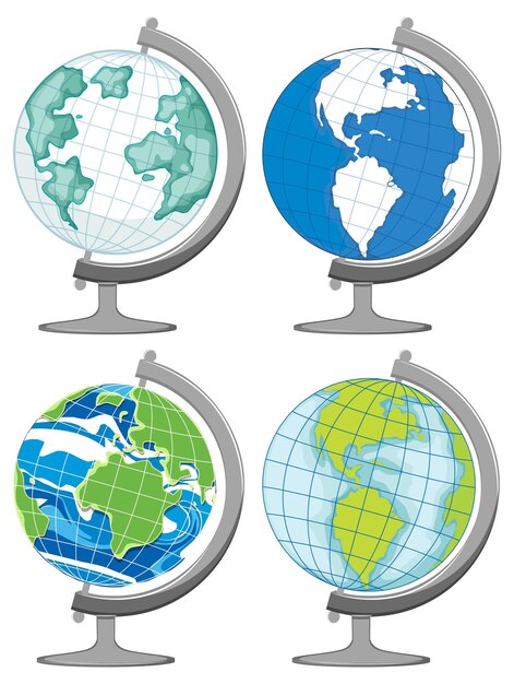 Colección de planetas del globo terráqueo