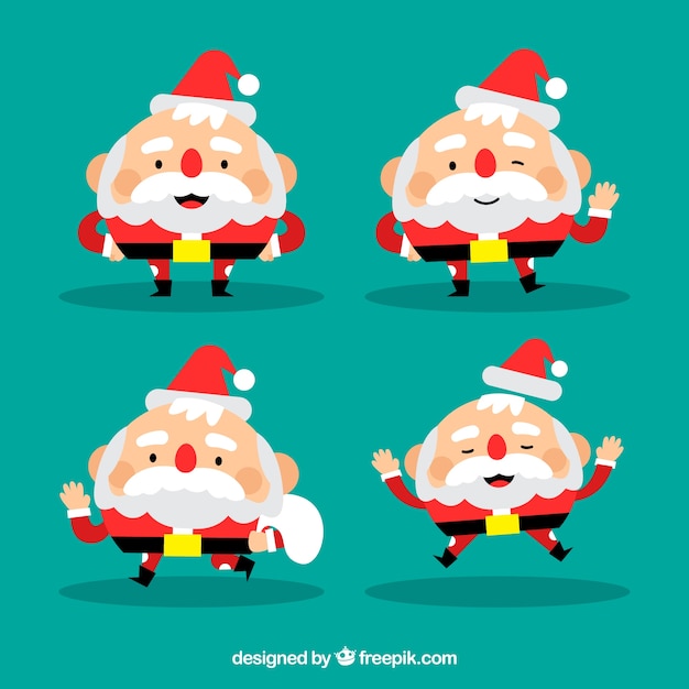 Vector gratuito colección plano de papá noel