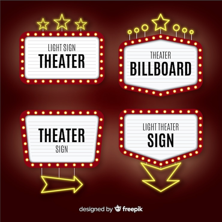 Vector gratuito colección de plantilla de cartel de teatro plano