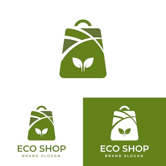 Colección de plantilla de diseño de logotipo de bolsa ecológica