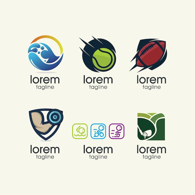 Colección de plantilla de logos de deportes