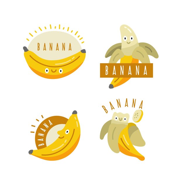 Colección de plantilla de logotipo de plátano aislado