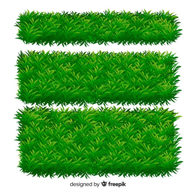 Colección de plantillas de banners de hierba realista