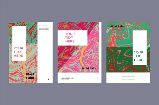 Colección de plantillas de carteles de efecto fluido colorido