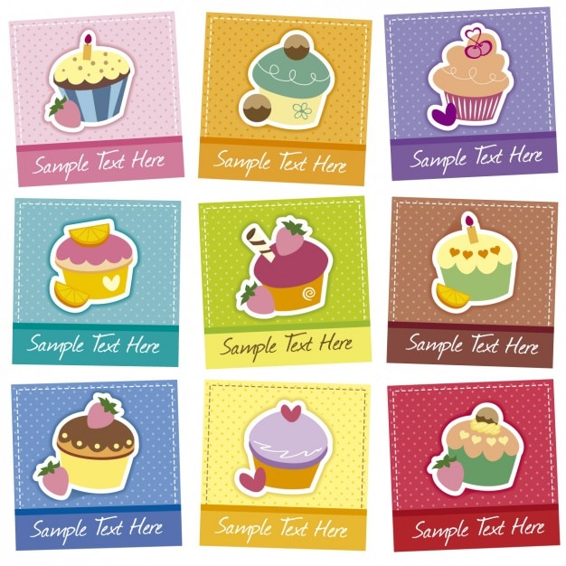 Vector gratuito colección de plantillas de cupcakes