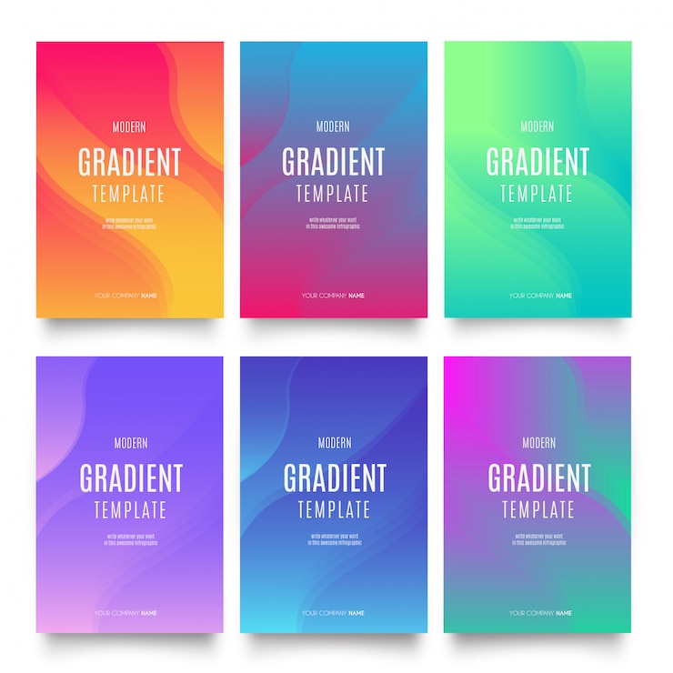 Vector gratuito colección de plantillas de gradiente