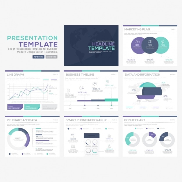 Vector gratuito colección de plantillas de infografías