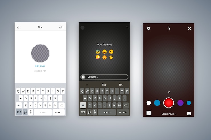 Vector gratuito colección de plantillas de interfaz de historias de instagram