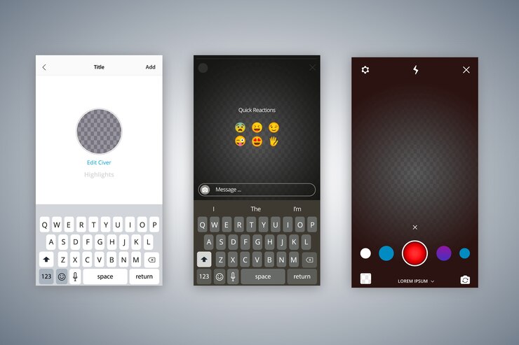 Vector gratuito colección de plantillas de interfaz de historias de instagram