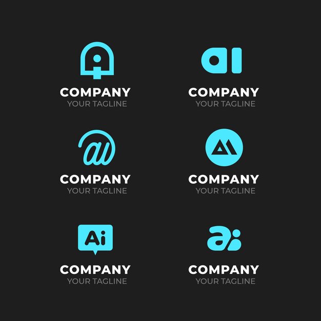 Colección de plantillas de logotipo de ai de diseño plano