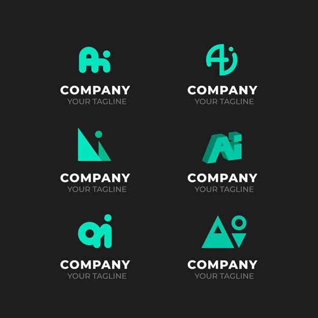 Colección de plantillas de logotipo de ai de diseño plano
