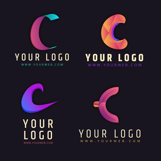 Colección de plantillas de logotipo degradado c