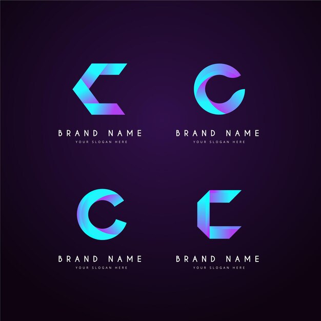Colección de plantillas de logotipo degradado c