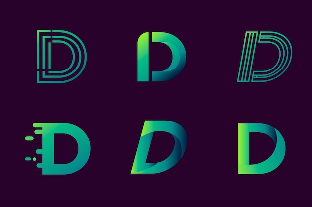 Colección de plantillas de logotipo degradado d